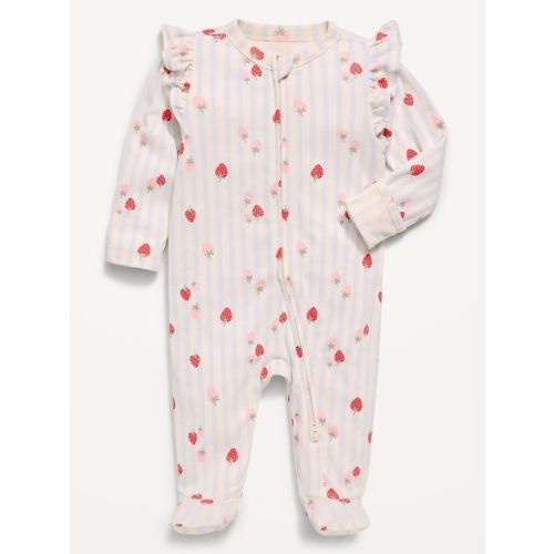 Ruffle-Trim 2-Way-Zip Sleep & Play Footed One-Piece for Baby