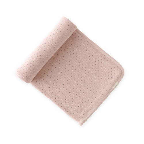 Pointelle Knit Blanket - Soft Peony