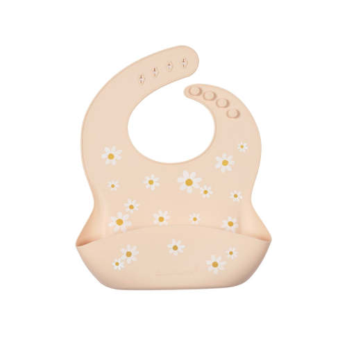 Silicone Bib Printed - Daisy Oat