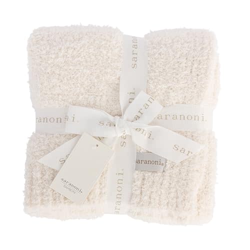 Saranoni Bamboni Baby Blanket | Luxury Plush Super Soft Blanket | Breathable Comfort Infant Baby Blankets for Boys & Girls | Ivory, Mini - 15” x 20”