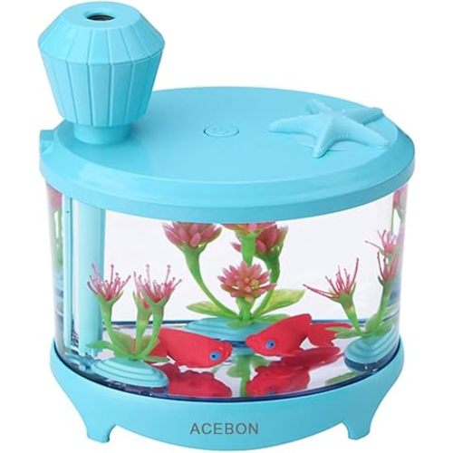ACEBON Portable Mini Humidifier, 460ml Cool Mist Small Humidifier, USB Quiet Operation Desktop Humidifiers for Baby Bedroom Travel Office Home, 2 Mist Modes (Blue)