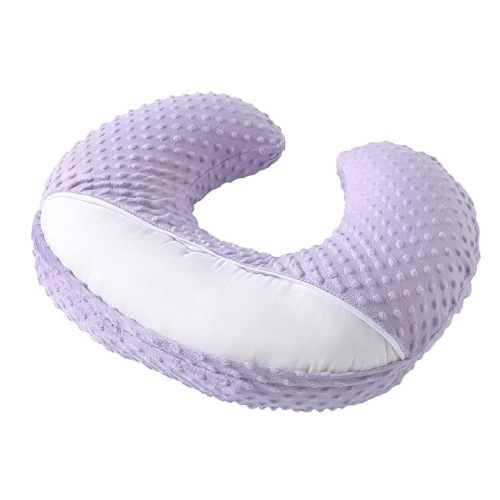 Nursing Pillow and Positioner with Cover for Breastfeeding and Bottle Feeding, Propping Baby, Tummy Time, Baby Sitting Support, Awake-Time Support (Orchid, 22" x 17.7" x 5.9")