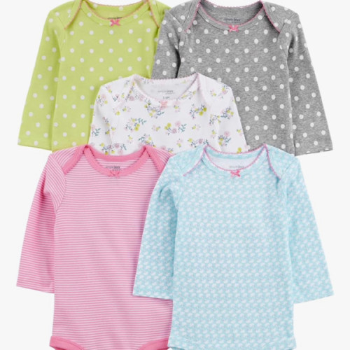 Simple Joys by Carter's Baby Girls 5-pack Long-sleeve Bodysuit