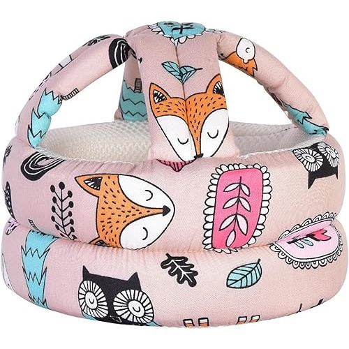 Baby Adjustable Helmet, Lightweight and Soft, Great for Baby Learning to Walk and Crawl. Forest,Pink
