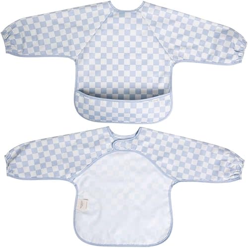 Ali+Oli Smock Bibs for Babies, BPA-Free Oeko-Tex Certified, Waterproof Baby Smock, Machine Washable, Toddlers Ages 6m+