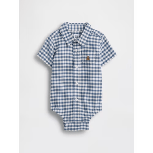 Baby Gingham Oxford Bodysuit
Size: 3-6 or 6-12