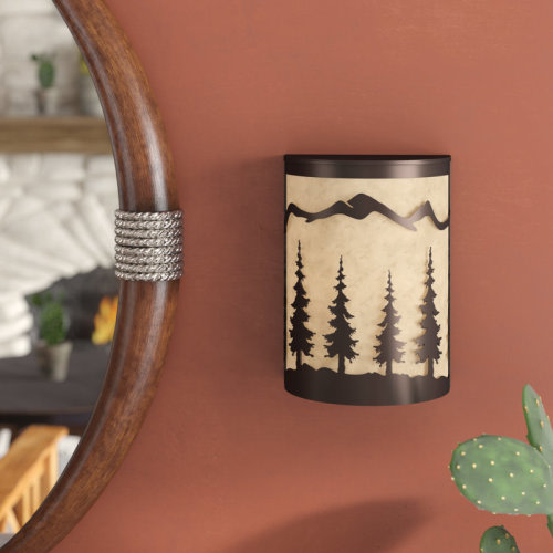 Union Rustic Homar 1 - Light Dimmable Cabin Lodge Flush Mount Wall Light & Reviews | Wayfair