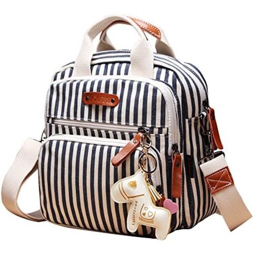 LCY Mini Multi-function Diaper Bag Tote Messenger Backpack-Stripes