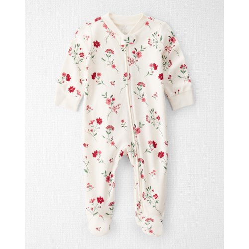 Baby Organic Cotton Sleep & Play Pajamas in Rosethorn Hollow Print - Little Planet | Carter's
