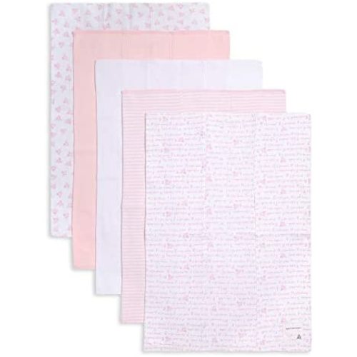 Burt's Bees Baby - Burp Cloths, 100% Organic Cotton Absorbent 5-Pack Drool Cloths (Blossom Pink Variety Prints)