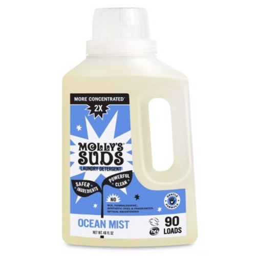 Molly's Suds Liquid Laundry Detergents 90 Loads - Ocean Mist - 46 fl oz: Sensitive, High Efficiency, Vegan Formula