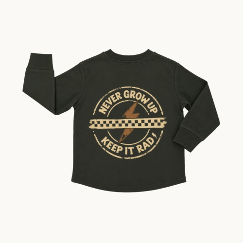 Never Grow Up, Keep It Rad Long Sleeve Tee – Green | Rad Tod