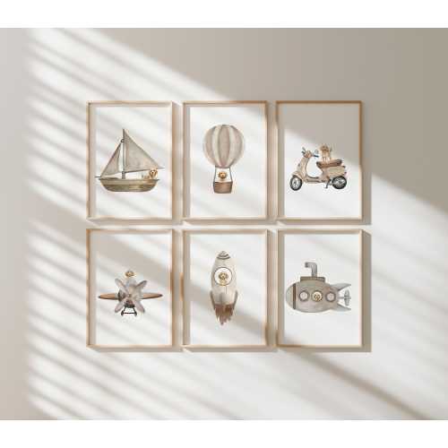 Golden Doodle Nursery Prints (Neutral, Set of 6)