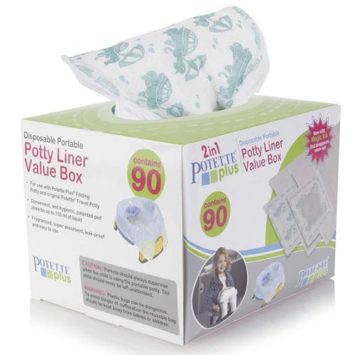 Kalencom Potette Plus Potty Seat Liners - Disposable, Leakproof Liners for Travel Potty Seat - Fragranced to Absorb Odor