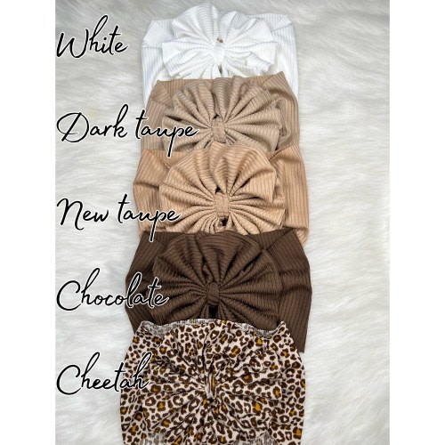 Neutral & Cheetah messy headwraps