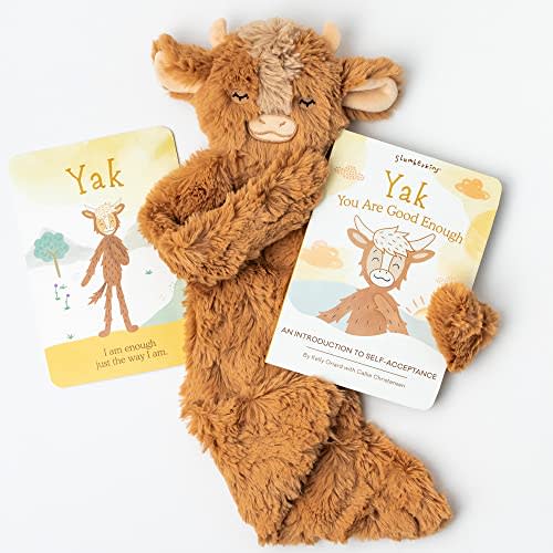 Slumberkins Snuggler & Board Book | Promotes Self-Acceptance & Positive Self-Talk | Social Emotional Learning Tools for Ages 0+ (Yak)