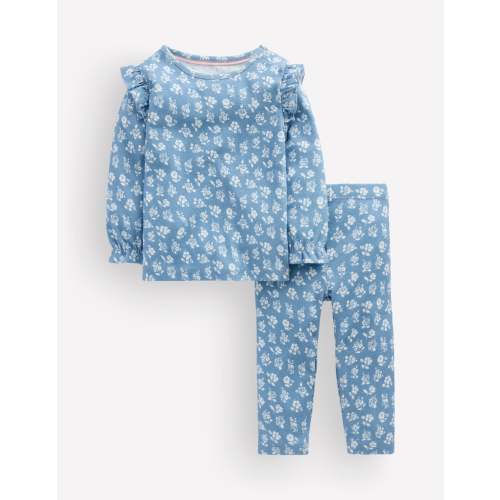Cotton Pointelle Set - Glacier Blue Ditsy Floral | Boden USA