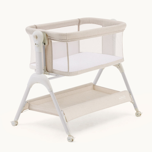 HARPPA Cuddly Sway | 3-in-1 Rocking Baby Bassinet & Bedside Sleeper with Anti-Reflux Mattress for Newborns | Attaches to Bed, Adjustable Height, Tool-Free Setup, Portable Wheels, CPSC Certified, Gentle Rocking Motion | Ideal for Infants, Safe Co-Sleeping 
