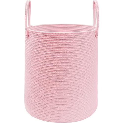 JMvicyroam 60L Cotton Rope Laundry Basket Hamper, Pink