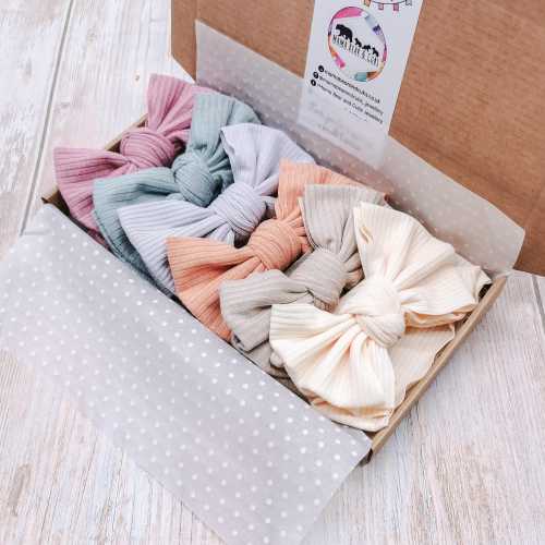 Baby Headband Bow Box Bundle | Baby Ribbed Headband | Baby Headband | Hairband Hairbow | Baby Shower Gift | New Baby Gift | Baby Girl Gift