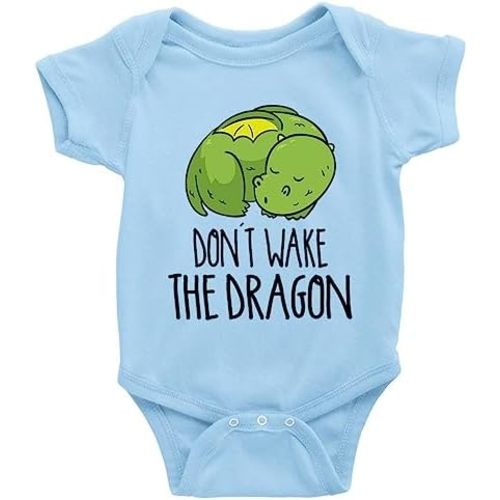 Don't Wake The Dragon Baby Boy Girl Onesie Newborn Organic Bodysuit Romper