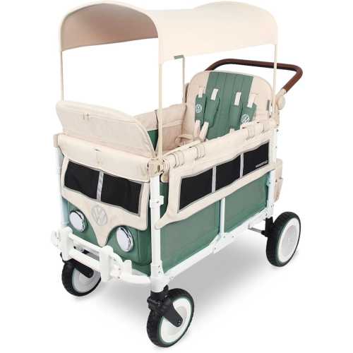 WonderFold Volkswagon Special Edition Quad (4 seater) Stroller Wagon - Sage Green