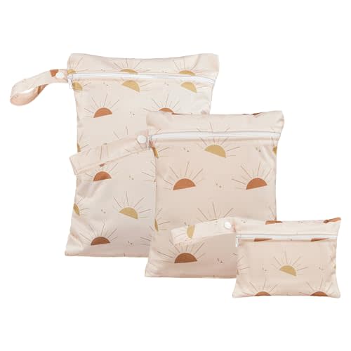 Happy Flute 3 Set Wet Bag Storage Bag Zipper Waterproof Washable Travel Bags, Beach, Pool, Gym Bag for Cloth Diaper, Swimsuits & Wet Clothes(EF641)