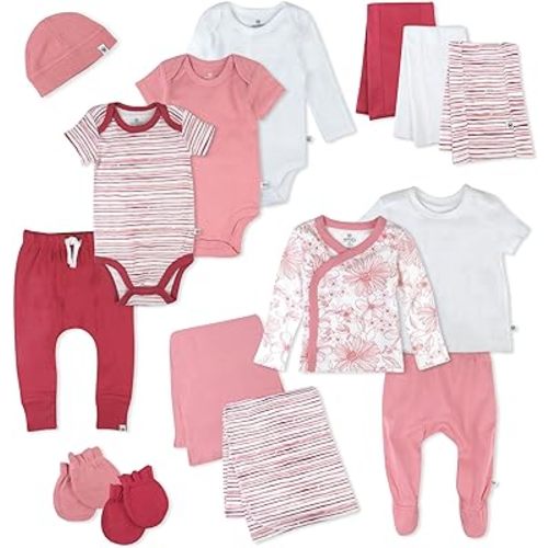 HonestBaby Baby 15-Piece Welcome Home Gift Set 100% Organic Cotton for Newborn Infant Baby Boys'', Girls', Unisex