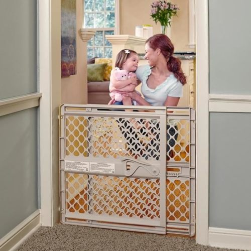 Toddleroo by North States - Supergate Ergo Baby Gate: Plastic Baby Gate for Stairs & Doorways - Adjustable Indoor Safety Gate - Made in USA - 26 to 42 Inches Wide - 26 Inches Tall - Sand