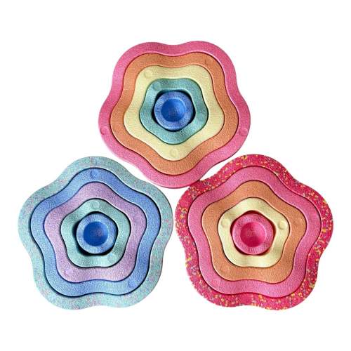 Green Elephant Home and Toys Nesting Star Stones - Warm Rainbow
