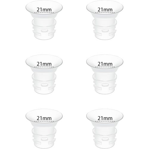 6pcs Flange Insert 21mm Compatible with eufy S1 pro/S1/E20/E10 Wearable Breast Pump, 21mm Flange Sizing Kit for eufy Pump, BPA Free Silicone, Comfortable and Precise Fit for Better Suction