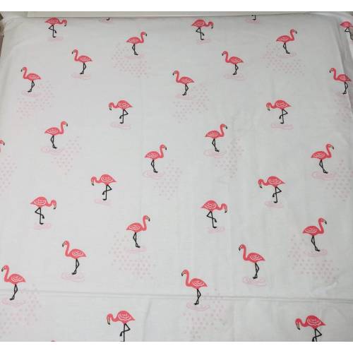 Pink Flamingo Organic Cotton Crib Sheet: Baby Girl Bedding