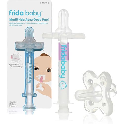 FridaBaby MediFrida the Accu-Dose Pacifier Baby Medicine Dispenser | Dispenser for Mess & Fuss Free Medicine Use, Baby-Safe Pacifier Design, Made in USA, Easy to Use