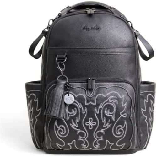 Itzy Ritzy Large Capacity Boss Plus Baby Backpack Diaper Bag Featuring 19 Pockets, Outlaw Black