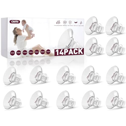 Flange Inserts 14PCS 13/15/17/18/19/20/21mm,Compatible with Momcozy S12 Pro/S9 Pro/S12/S9 Wearable Breastpump Cup,for Medela/Spectra/Bellaaby/TSRETE 24mm Shields/Flanges, BPA Free Inserts.