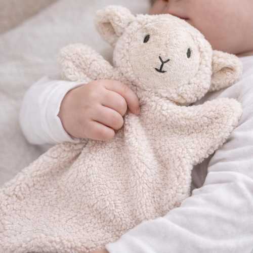 Personalised Sheep Comforter - Embroidered Baby Name, Soft Cuddle Toy