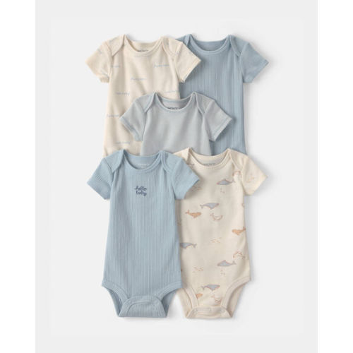 Baby 5-Pack Whale Multipack Bodysuits - Blue/Ivory | Carter's