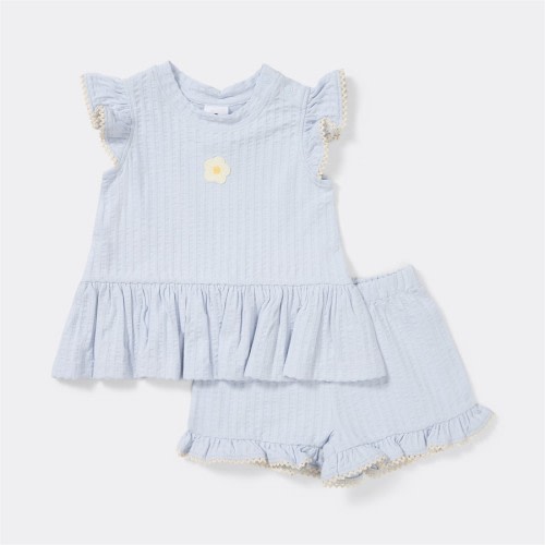 Dymples Baby Peplum Set - Daisy Blue - Size 0