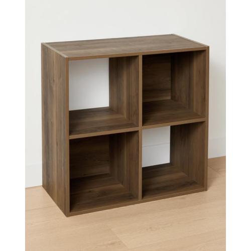 Walnut Look 4 Cube Unit - Walnut - Kmart