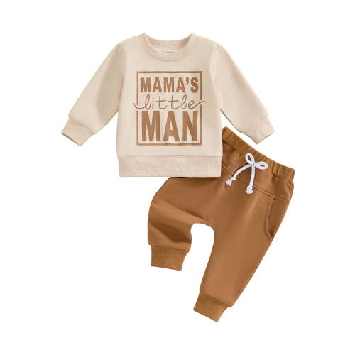 Loicainy Baby Toddler Boy Spring Fall Clothes Set 3 6 12 18 24 Months 2T 3T Letter Print Long Sleeve Sweatshirt and Elastic Pants 2 Piece Outfits