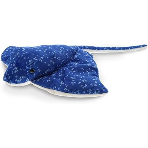 DolliBu Spotted Blue Stingray Plush - Super Soft Stuffed Animal Stingray Toy, Wild Collection Ocean Plush Gift for Kids and Adults, Cute Sea Creature Stuffed Ray - 17 Inches