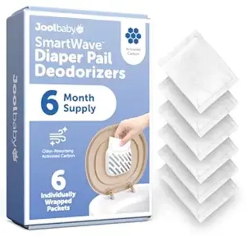Jool Baby Diaper Pail Deodorizers – Activated Carbon Helps Eliminate Odors & Keep Your Nursery Smelling Fresh – Fragrance-Free (6 Pack)