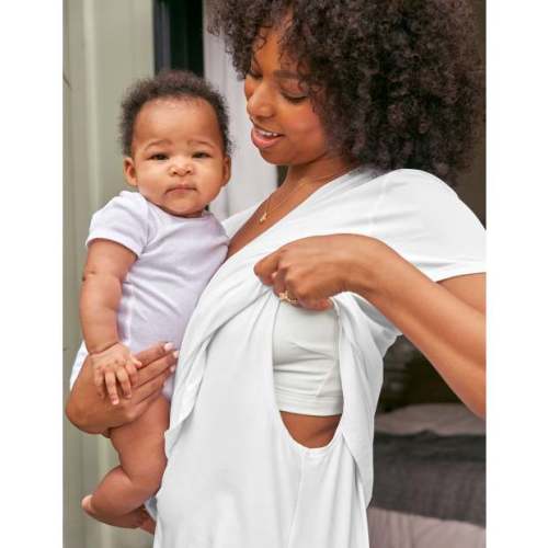 Beyond Yoga Cozy Cover Maternity Nursing Tee
