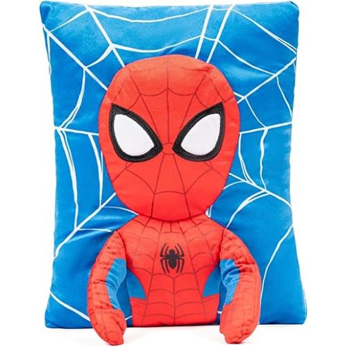 Marvel Spiderman 3D Snuggle Pillow - Super Soft Red Plush Pillow - Measures 15 Inches