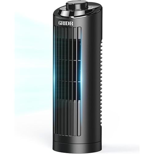 Tower Fan for Bedroom (2025 New), Quiet Safe Bladeless with 3 Speeds, Portable Desk Fan with 80° Oscillation, Fast Cooling, Space-Saving, 13" Table Fan for Home Desktop