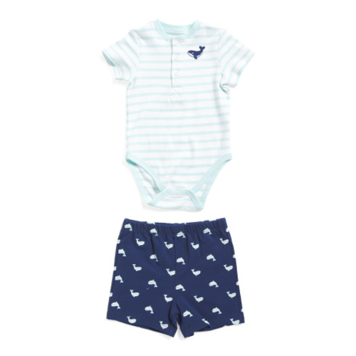 Newborn Boys Whale Bodysuit And Shorts Set | Baby Boys (0-24m) | Marshalls