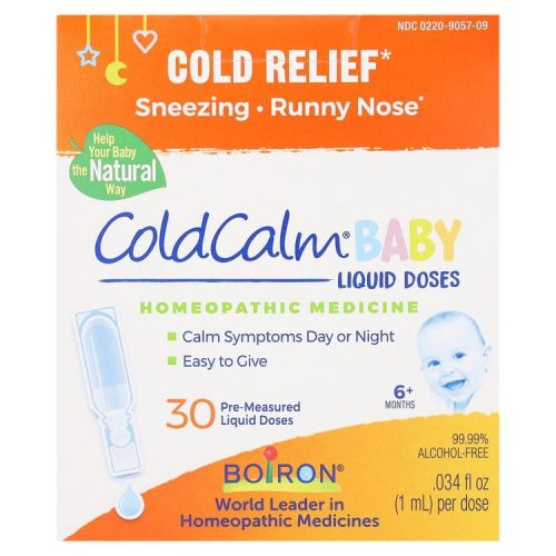 Boiron ColdCalm Baby Single-Use Drops for Relief from Cold Symptoms of Sneezing, Runny Nose, and Nasal Congestion - Sterile and Non-Drowsy Liquid
