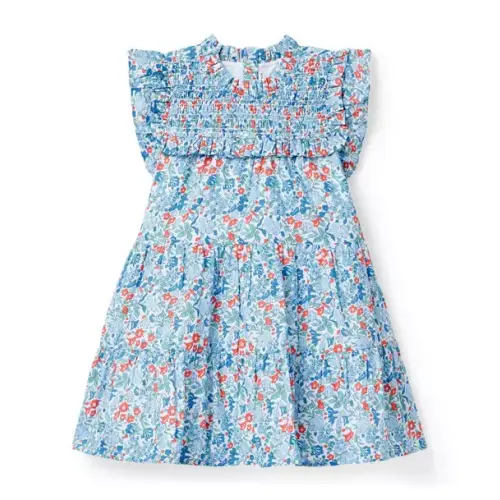 Girl Juneau Blue Ditsy Floral Ditsy Floral Smocked Dress by Janie and Jack