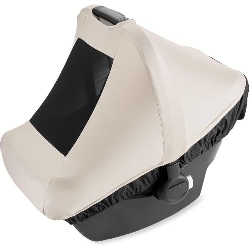 Skip Hop All Seasons Baby Car Seat Cover 4 in 1 Universal Fit with UPF40+ Sunshade and Water Resistant Fabric Oat