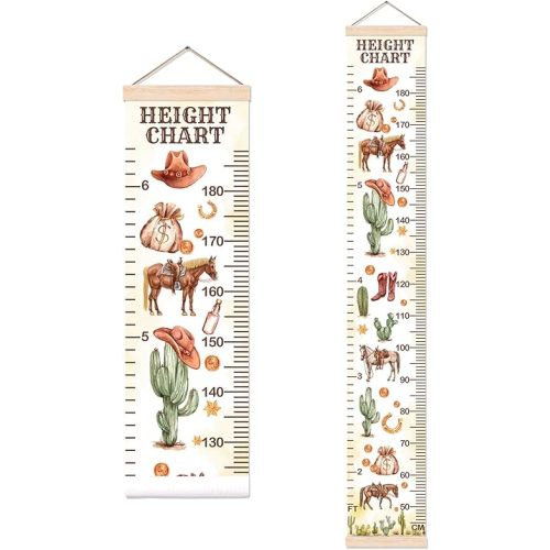 Height Chart for Wall Decor, Cowboy Decor Height Chart for Boys, Height Measurement Chart for Wall Art, Perfect for Toddler Nursery Room Decor Height Wall Chart, Cowboy Style Wall Art Decor